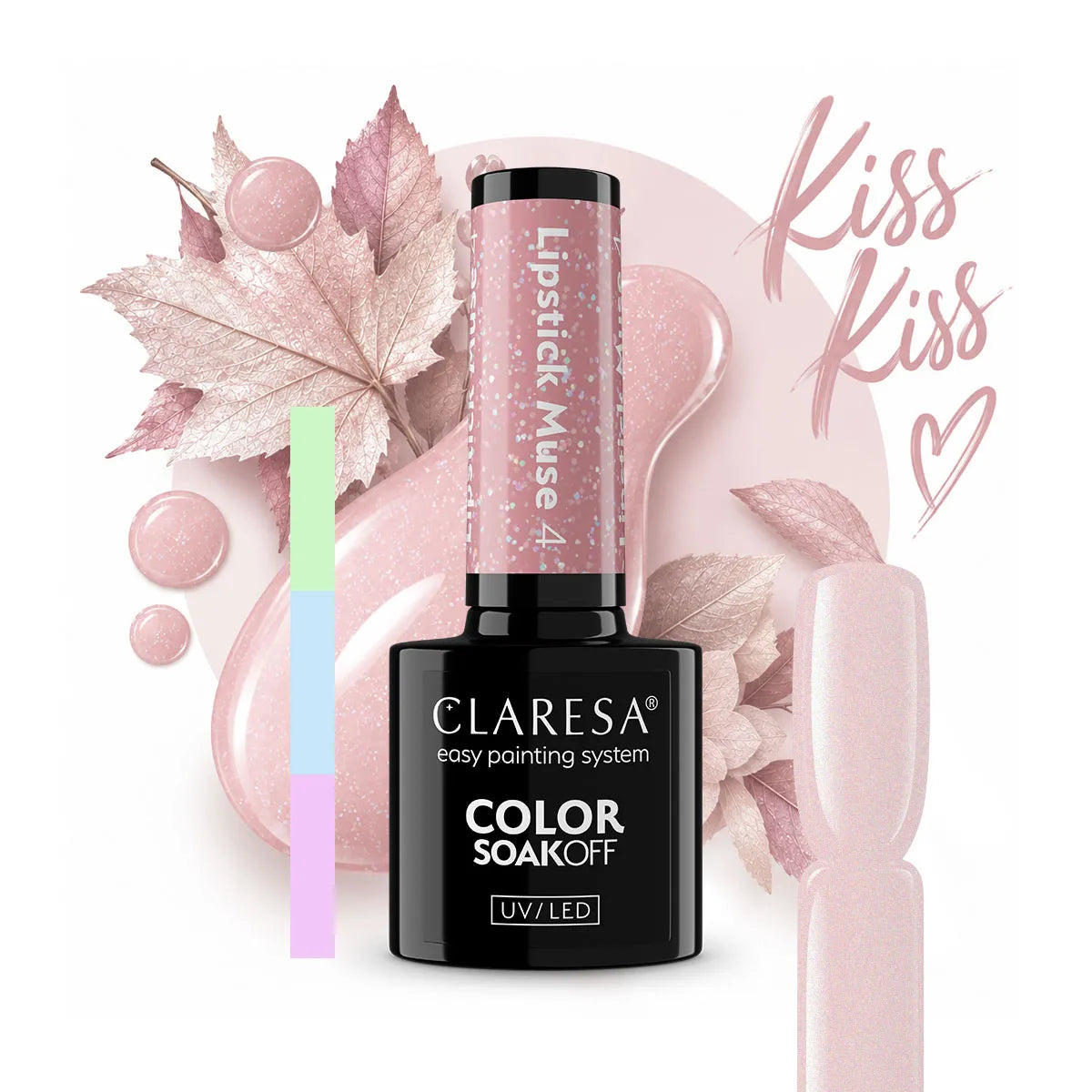 Claresa Lakier hybrydowy Lipstick Muse 4 Zgaszony róż z brokatem 5 g