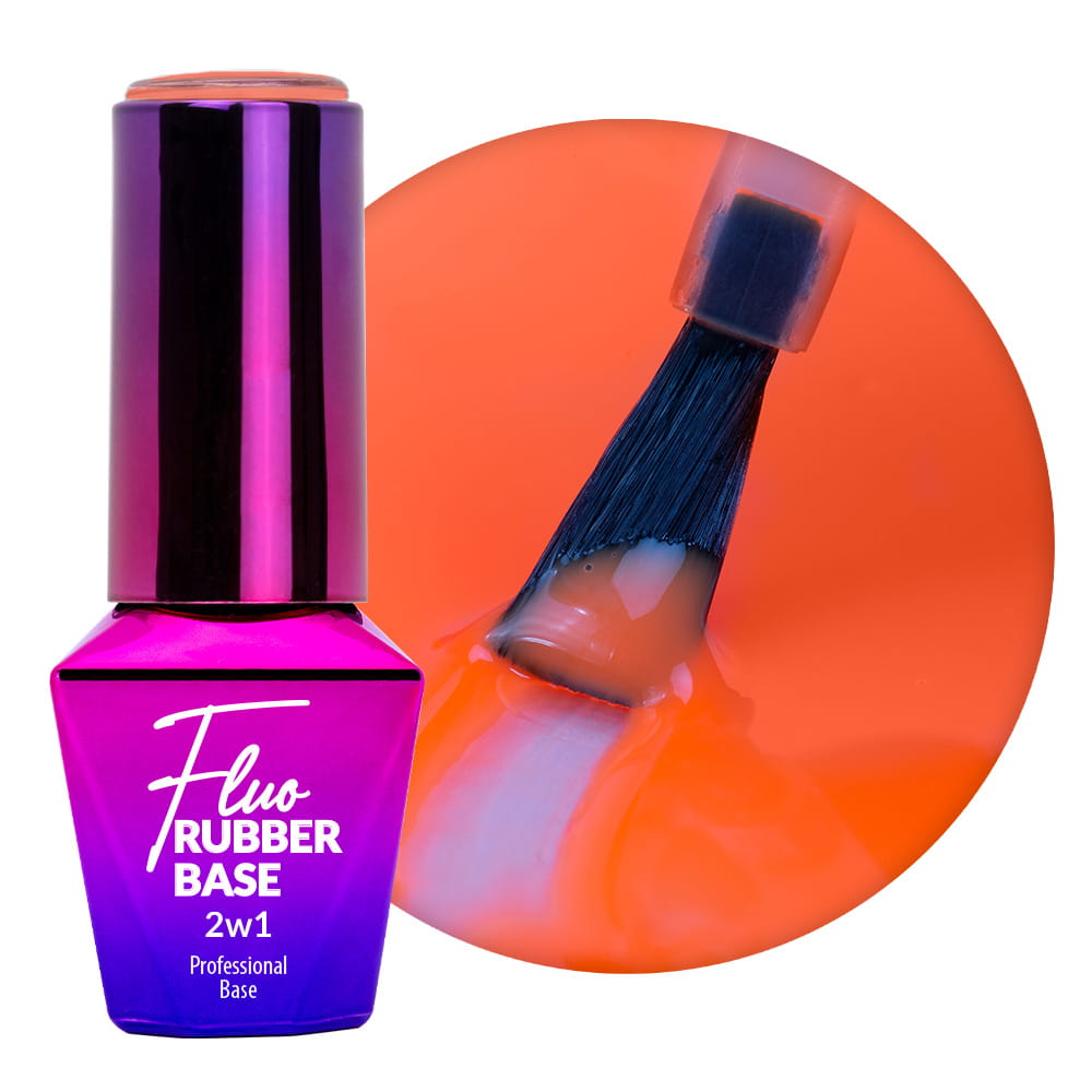 Molly Lac Mollylac Baza Kauczukowa Do Lakierów Hybrydowych Neonowa Rubber Base 2w1 Fluo Mambo Mix 10 g Nr 7