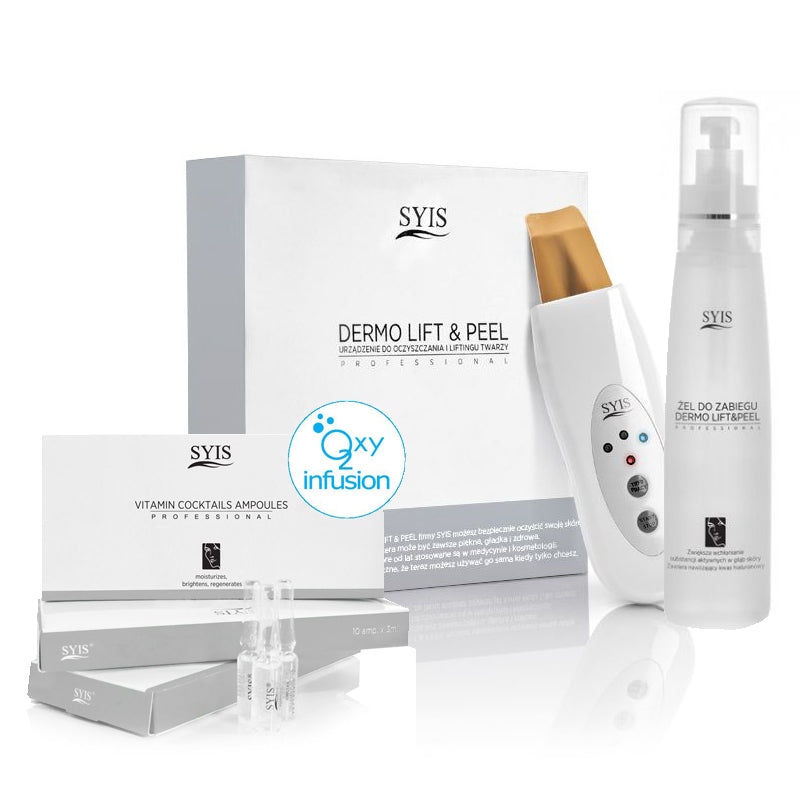 Syis Urządz. Dermo Lift&amp;Peel Skin Scrubber Złota Szpatuła + Kosmetyki Syis