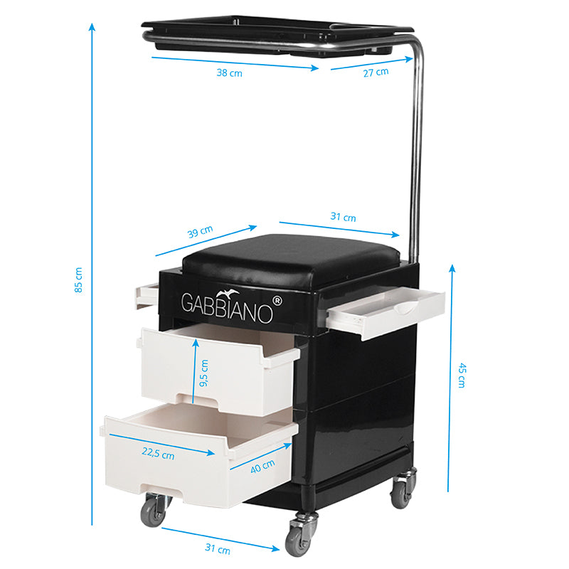 Pomocnik - Taboret Do Pedicure 16 Plus Black/White