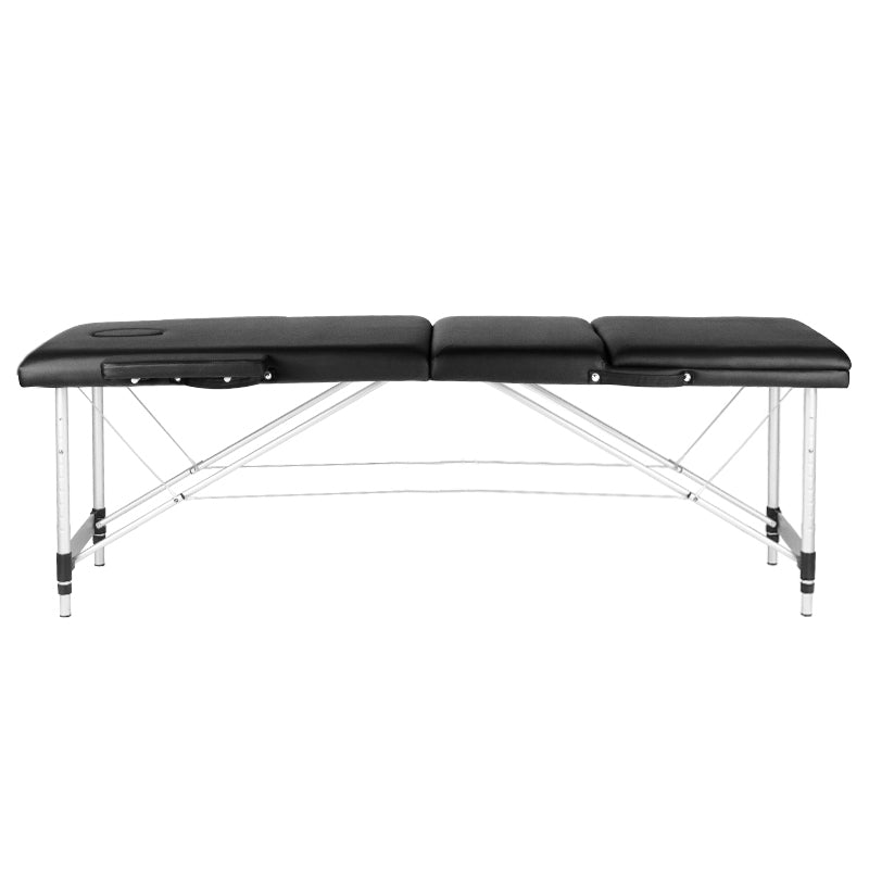 Stół Składany Do Masażu Aluminiowy Komfort  3 Segmentowy Black