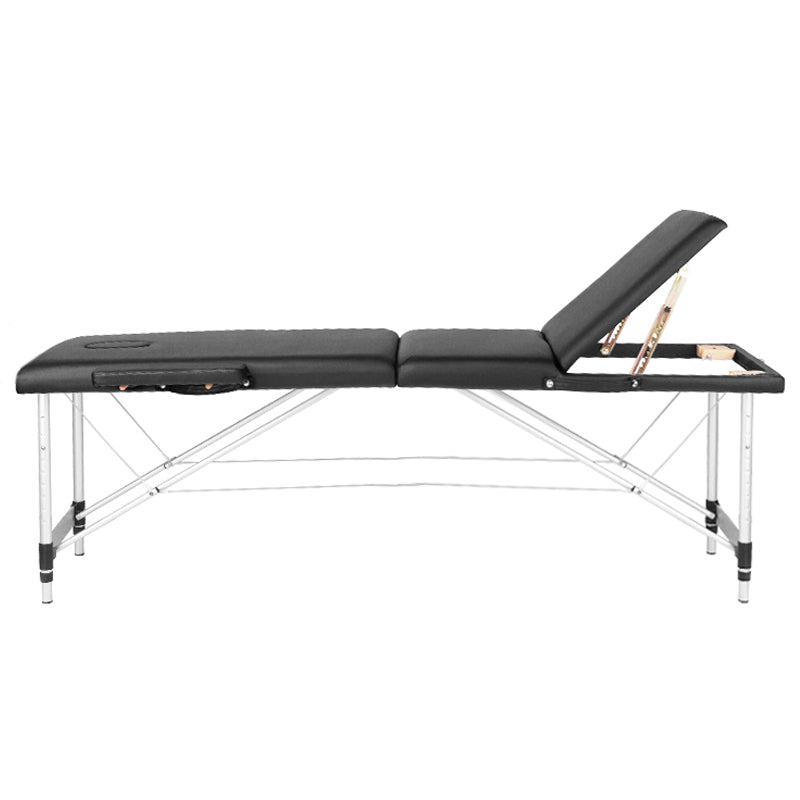 Stół Składany Do Masażu Aluminiowy Komfort  3 Segmentowy Black