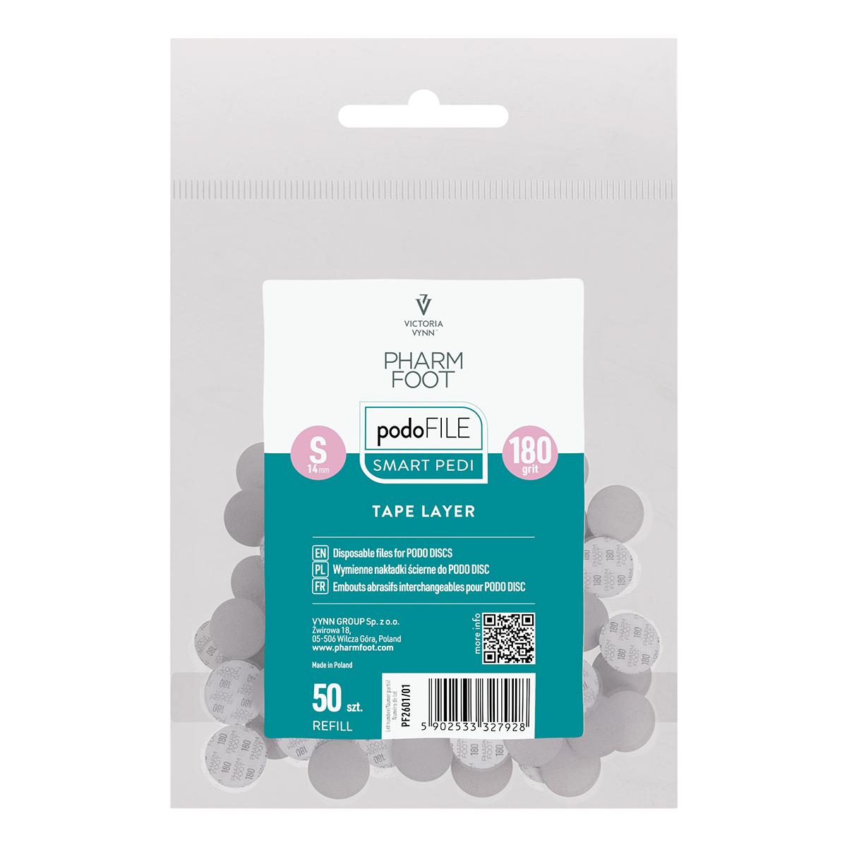 Pharm Foot Podo File Refill Tape Layer 180, S Wymienne Nakładki Ścierne Na Podo Disc 50 Szt. W Woreczku