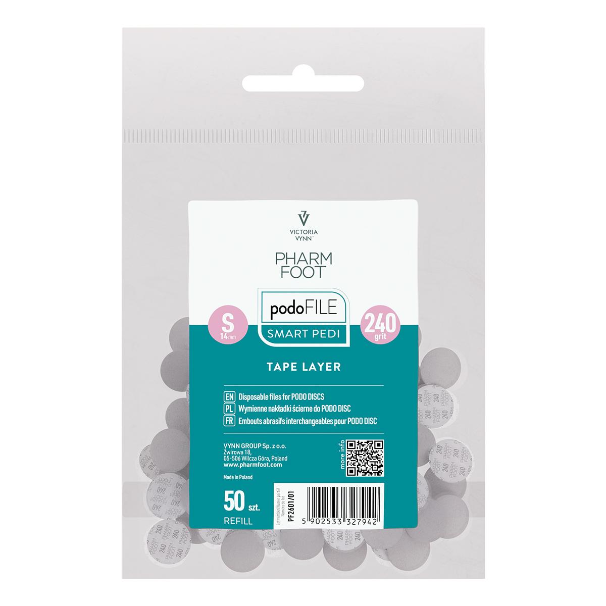 Pharm Foot Podo File Refill Tape Layer 240, S Wymienne Nakładki Ścierne Na Podo Disc 50 Szt. W Woreczku