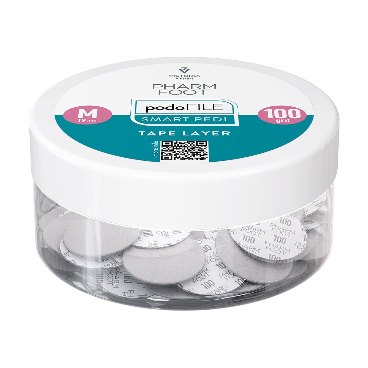 Pharm Foot Podo File Tape Layer 100, M Wymienne Nakładki Ścierne Na Podo Disc 50 Szt. W Słoiczku