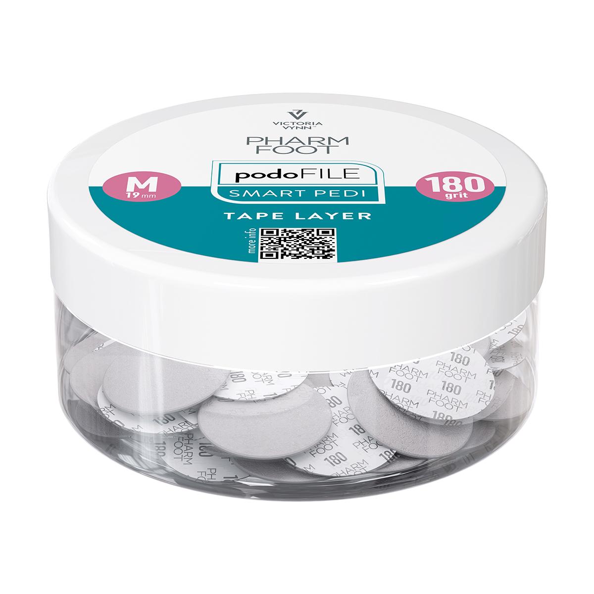 Pharm Foot Podo File Tape Layer 180, M Wymienne Nakładki Ścierne Na Podo Disc 50 Szt. W Słoiczku