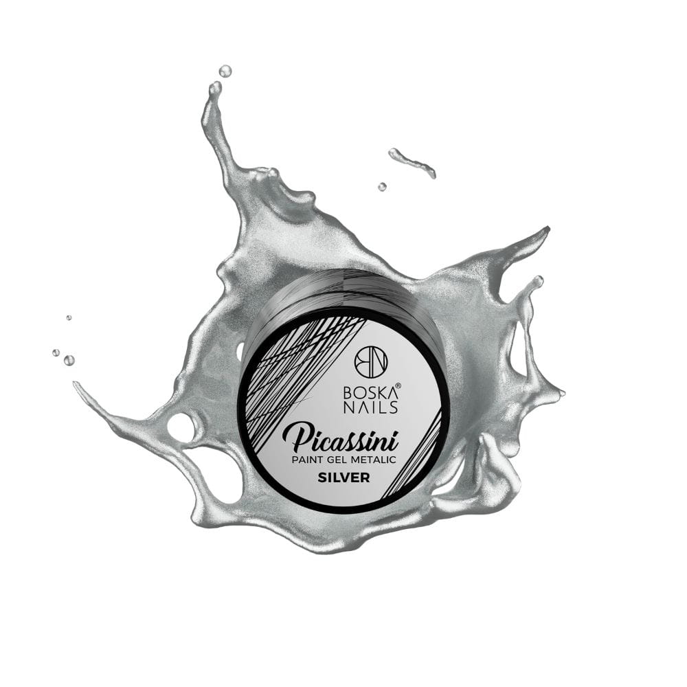 Boska Nails Żel Do Zdobień Picassini Paint Gel Silver 5ml