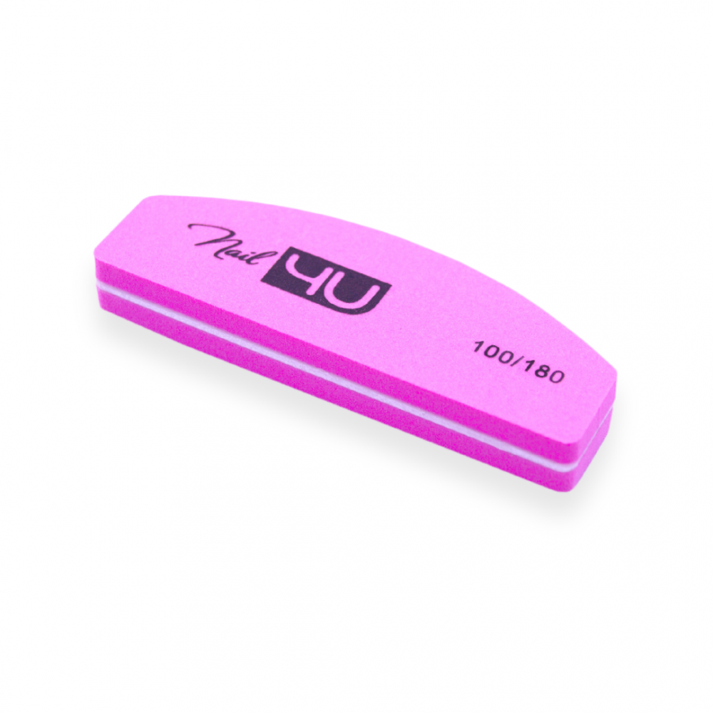 Nail4U Mini Polerka Candy Pink 100/180 Łódka (Komplet 20 Sztuk)