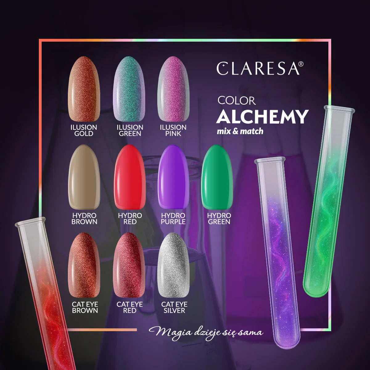 Claresa - Lakier Hybrydowy Cat Eye Brown 5g