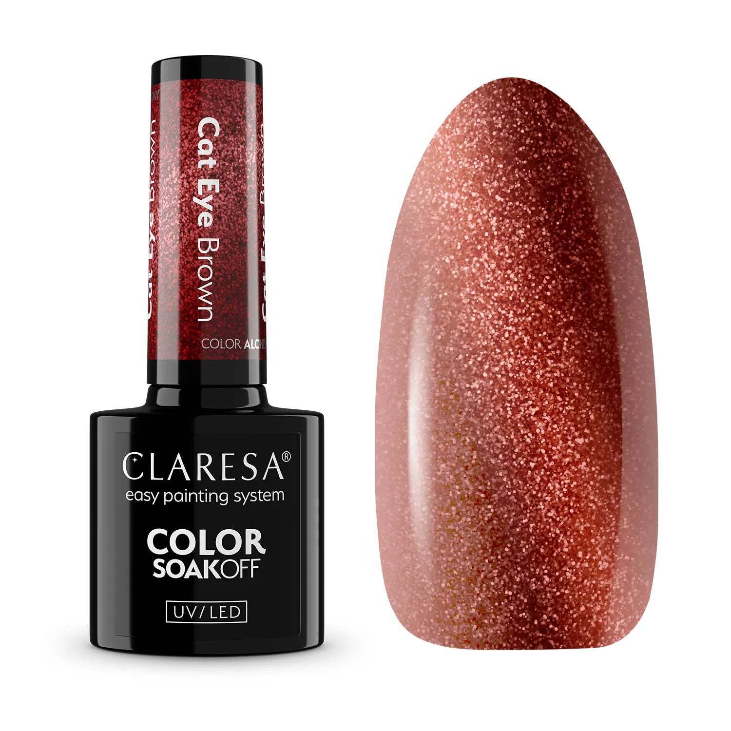 Claresa - Lakier Hybrydowy Cat Eye Brown 5g