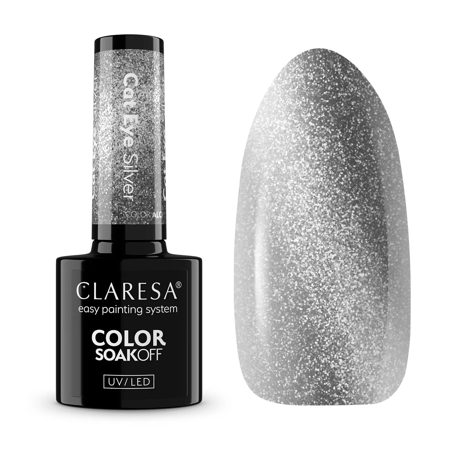 Claresa - Lakier Hybrydowy Cat Eye Silver 5g