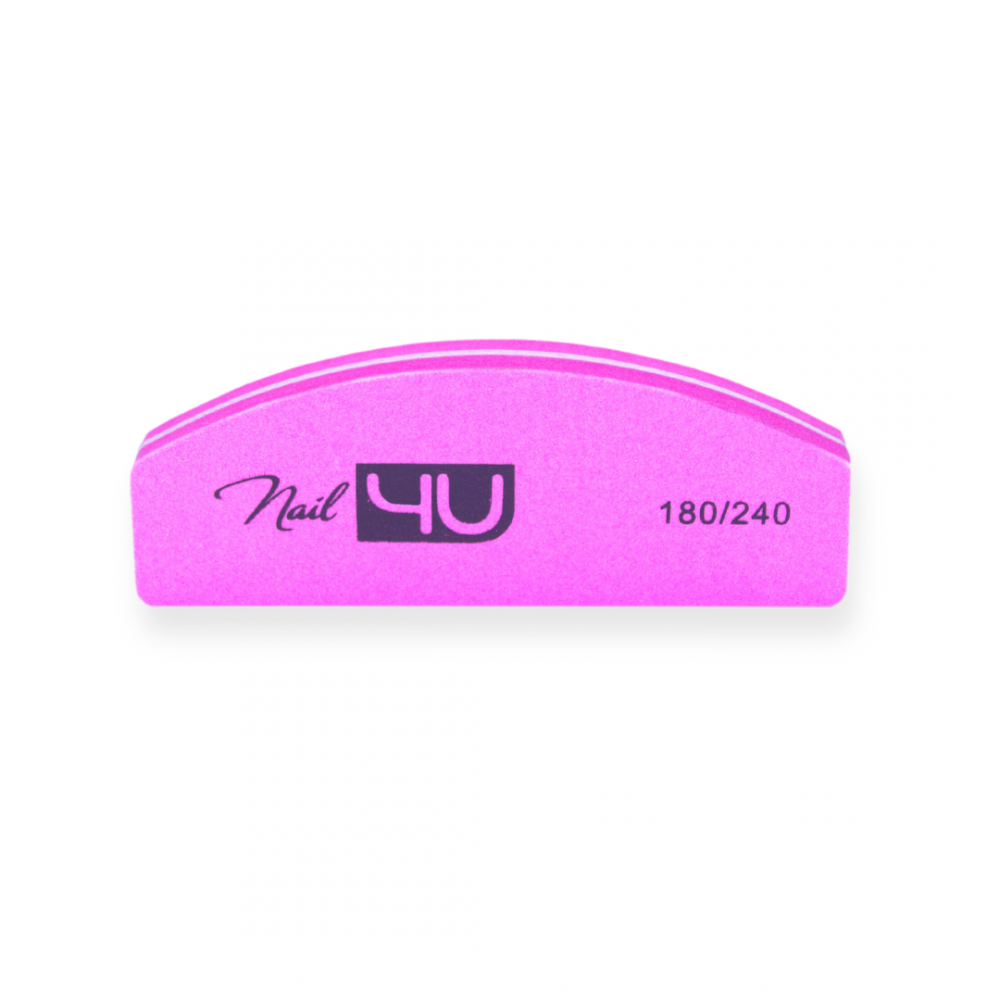 Nail4U Mini Polerka Candy Pink 180/240 Łódka (Komplet 20 Sztuk)