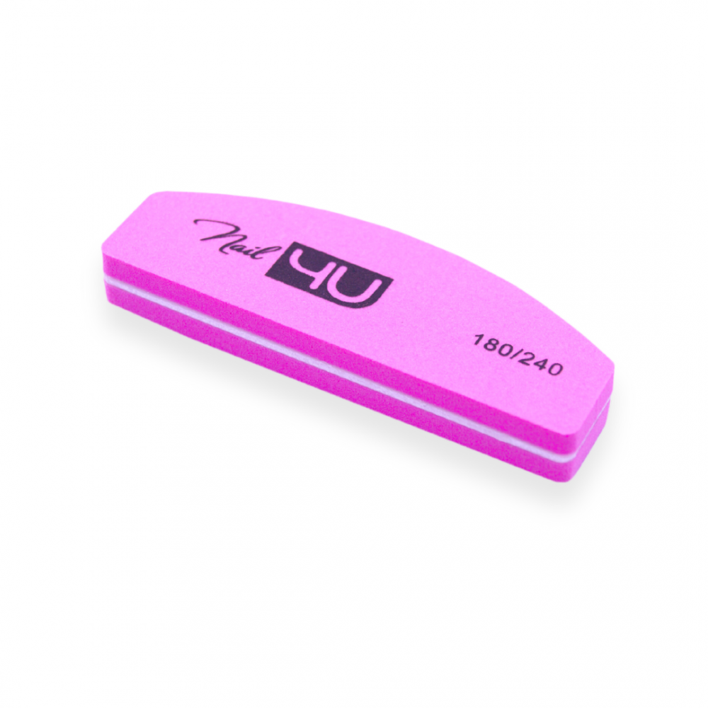 Nail4U Mini Polerka Candy Pink 180/240 Łódka (Komplet 20 Sztuk)