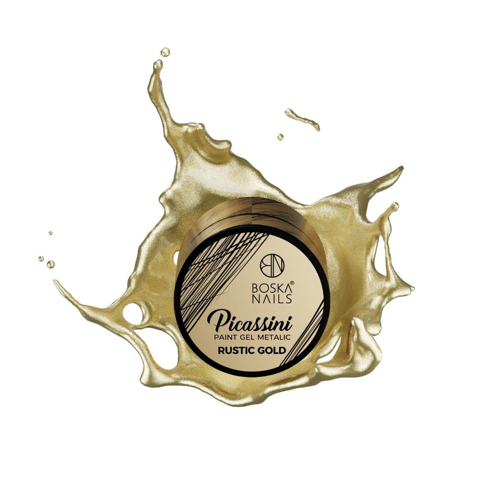 Boska Nails Żel Do Zdobień Picassini Metalic Paint Gel Rustic Gold 5ml