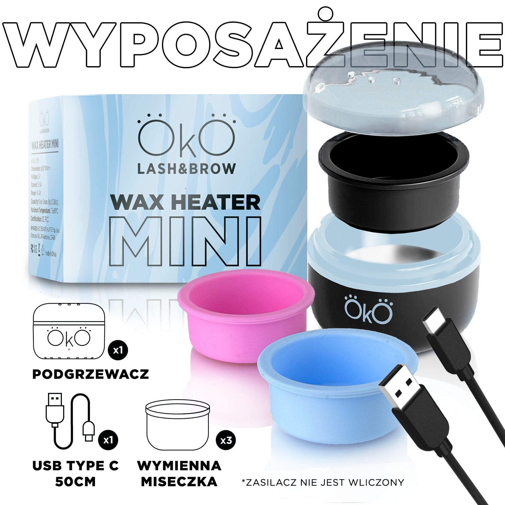 OKO Podgrzewacz Do Wosku OKO Mini Wax Heater, Czarny