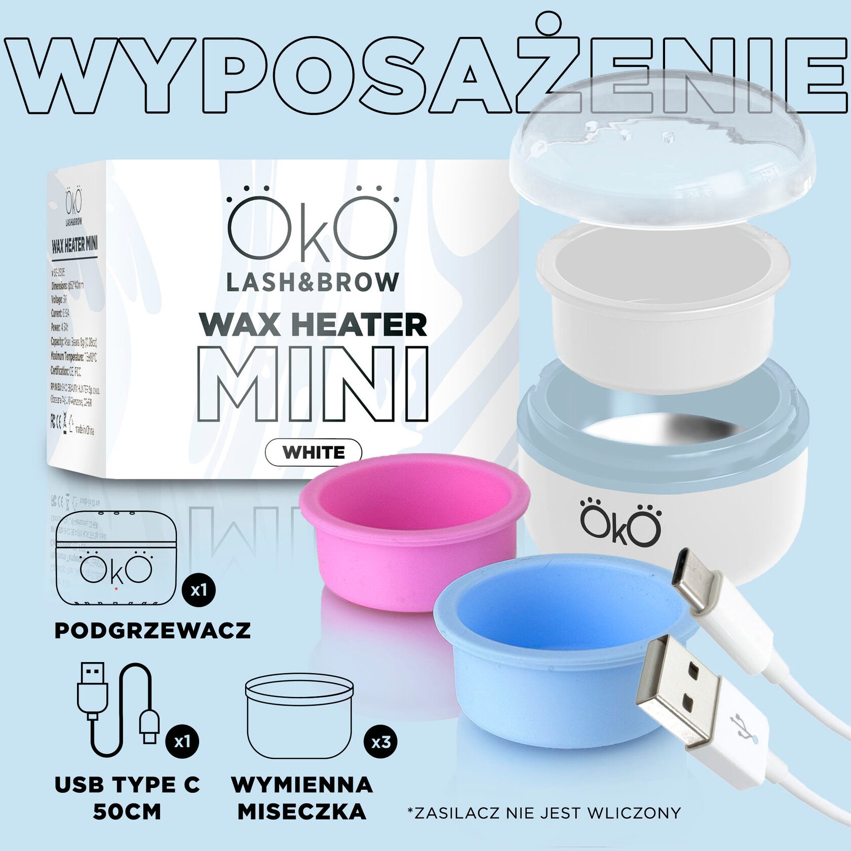 OKO Podgrzewacz Do Wosku OKO Mini Wax Heater, Biały
