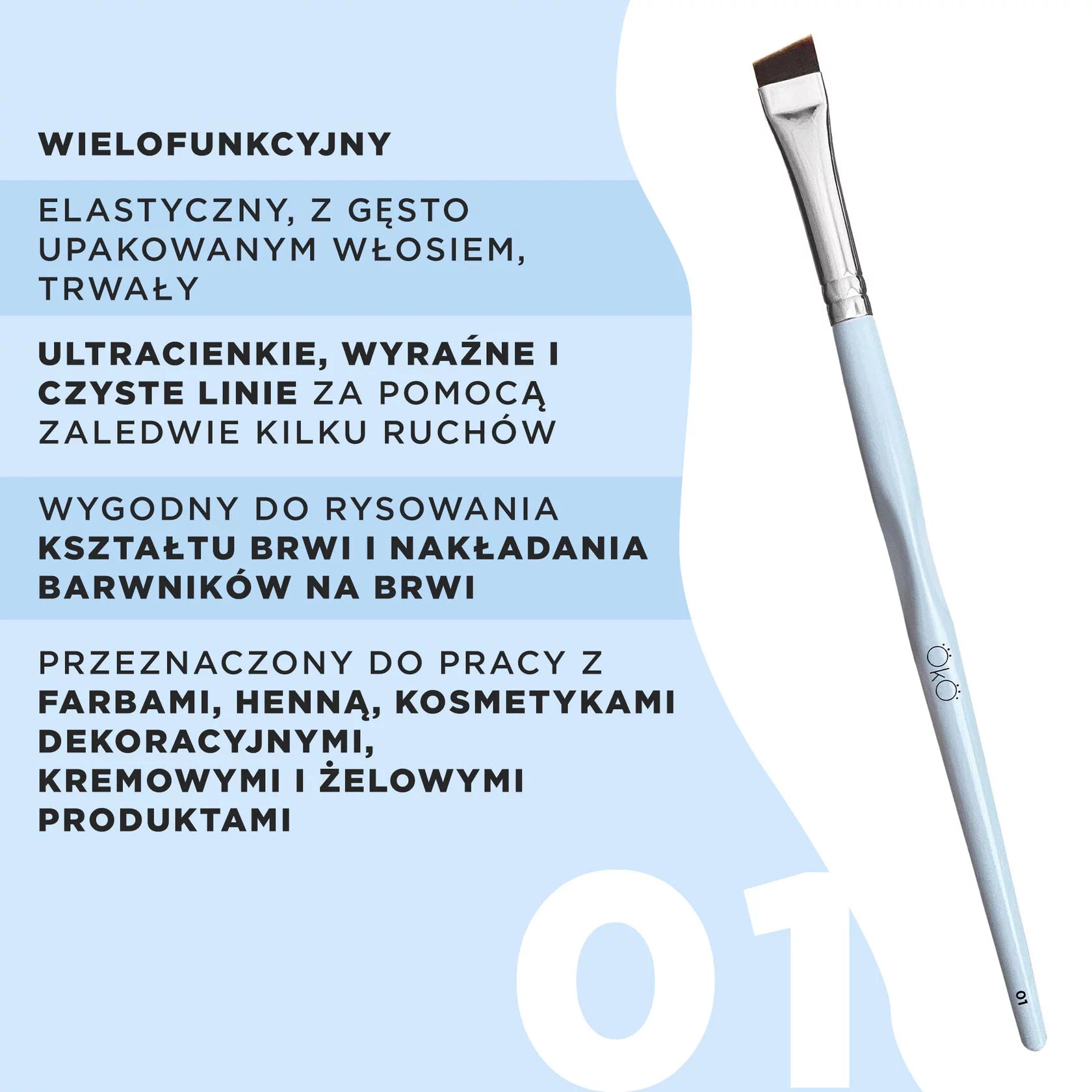 OKO Pędzelek Duży Skośny Angled Brush #1
