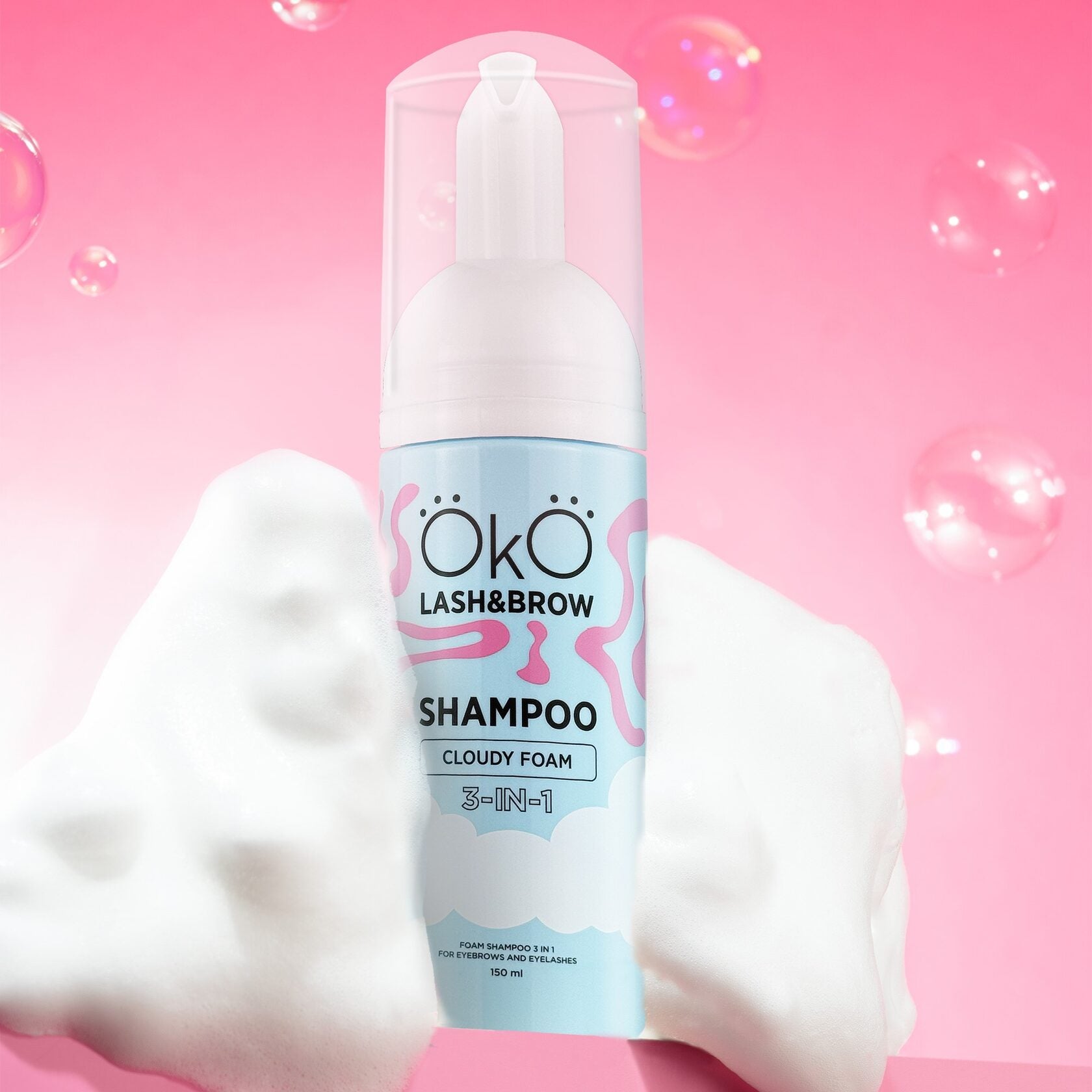 OKO Szampon W Piance 3W1 Cloudy Foam Do Brwi I Rzęs, 150 Ml