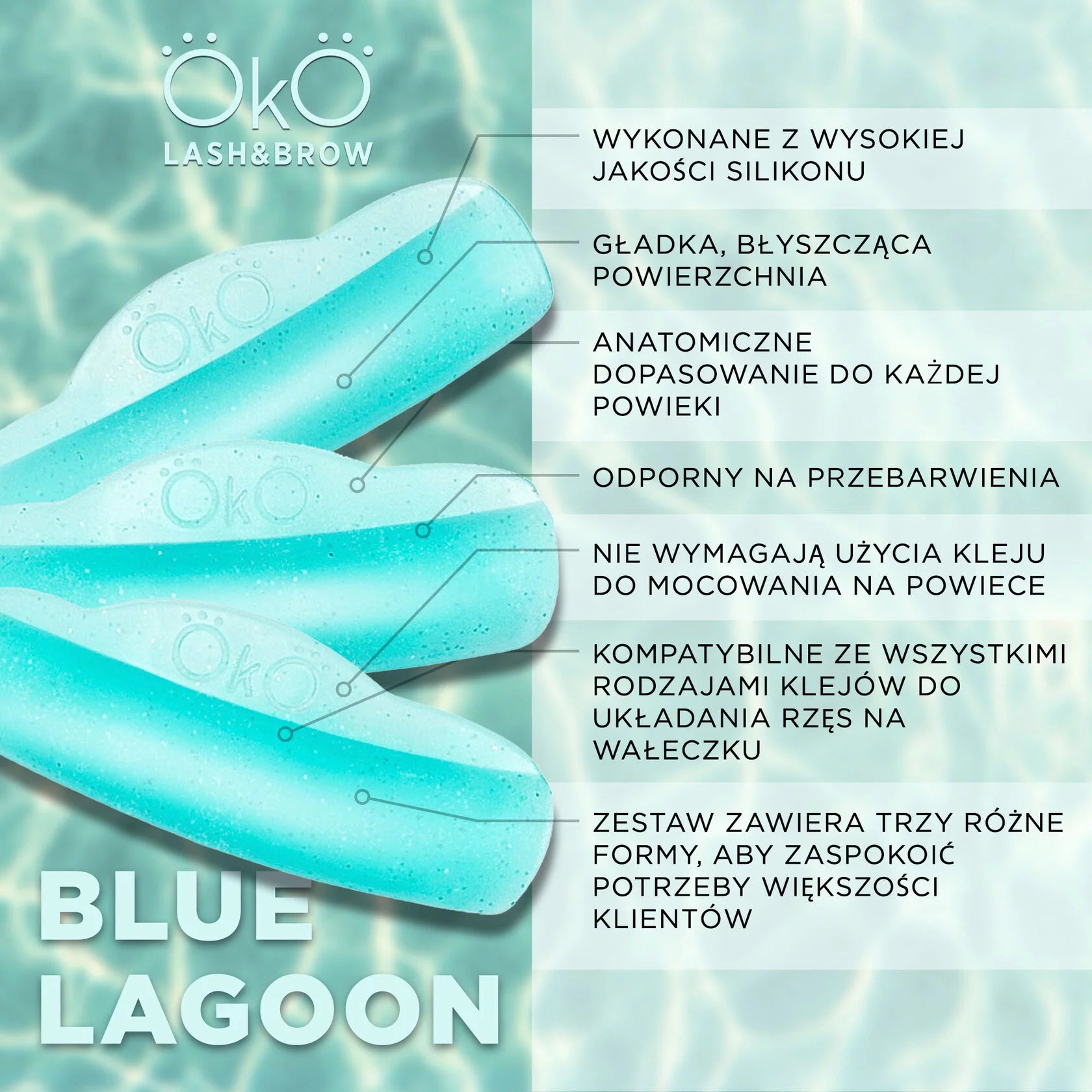 OKO Wałki Do Laminacji Blue Lagoon, 3 Pary