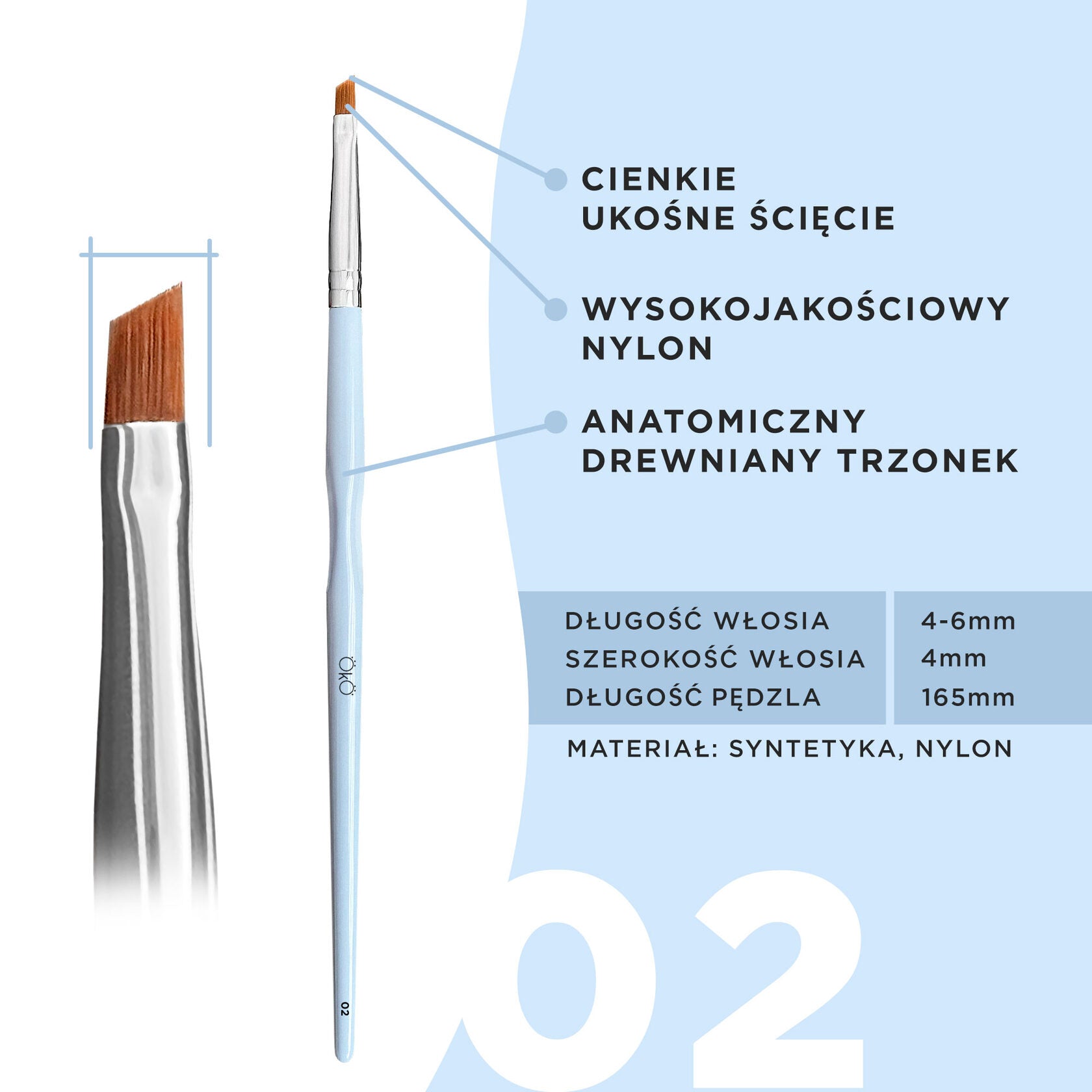 OKO Pędzelek Mini Skośny OKO #2