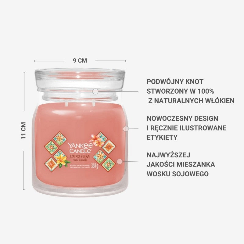 Yankee Candle Świeca Zapachowa Capri Glow Słoik Średni