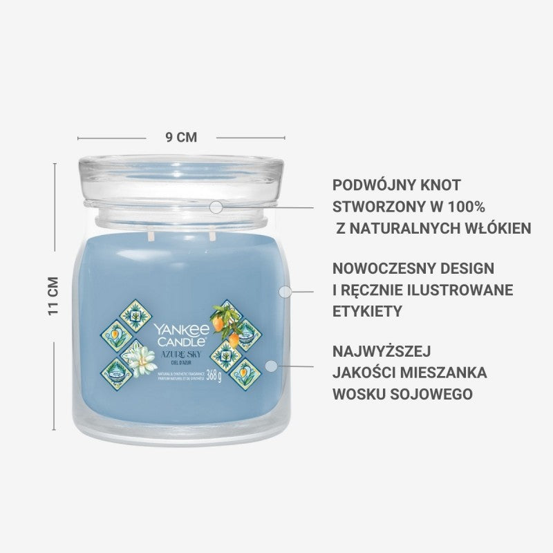 Yankee Candle Świeca Zapachowa Azure Sky Słoik Średni