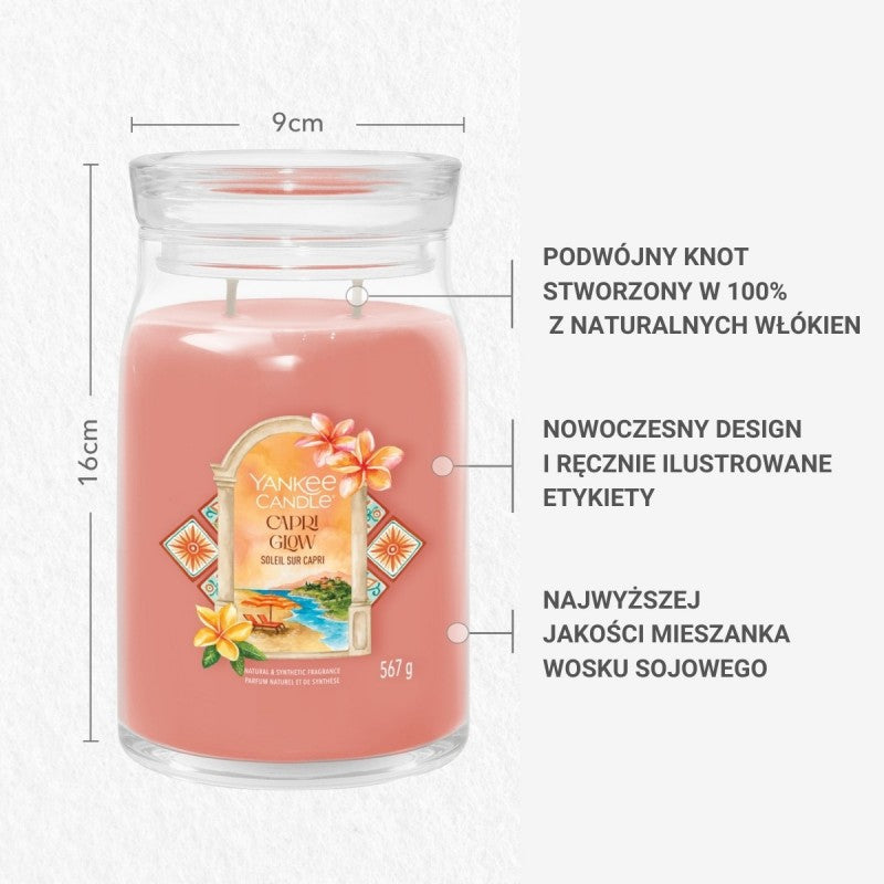 Yankee Candle Świeca Zapachowa Słoik Capri Glow