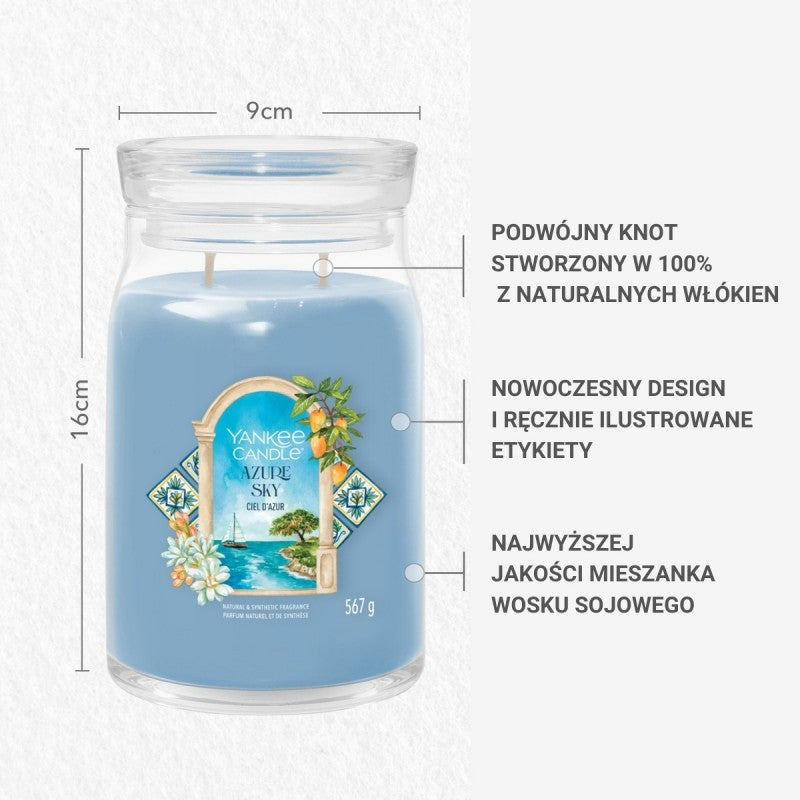 Yankee Candle Świeca Zapachowa Słoik Azure Sky