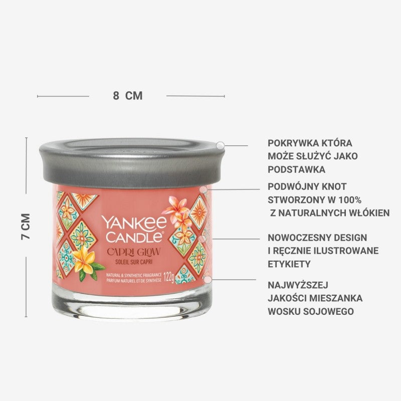 Yankee Candle Świeca Zapachowa Tumbler z 1 Knotem Capri Glow