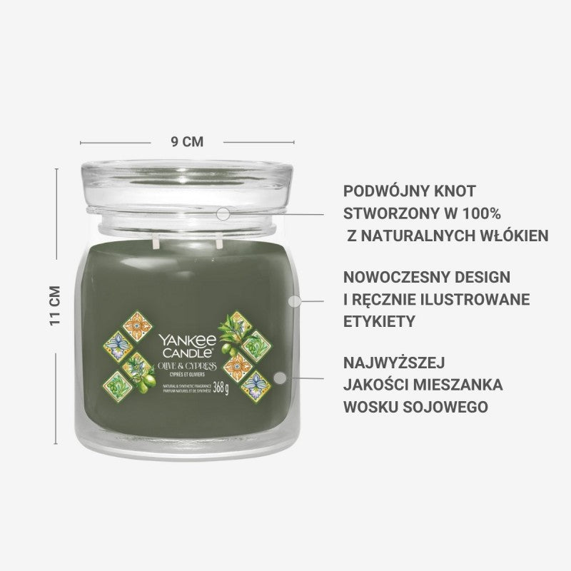Yankee Candle Świeca Zapachowa Olive & Cypress Słoik Średni