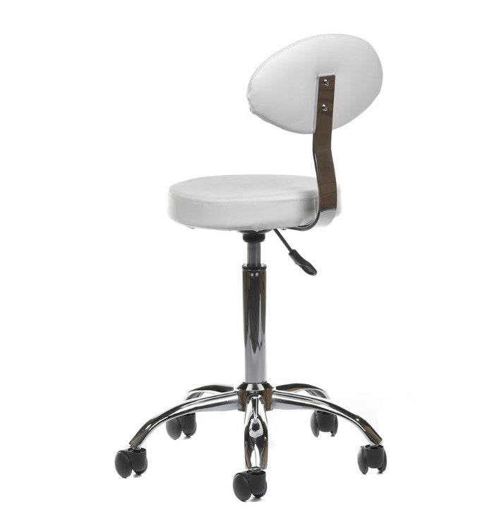 Taboret Kosmetyczny z Oparciem BH-7289 Biały