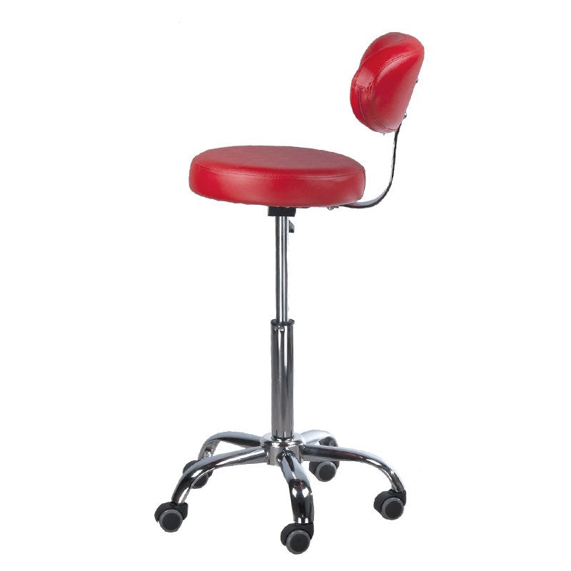 Taboret Kosmetyczny Z Oparciem Br-9934 Czerwony
