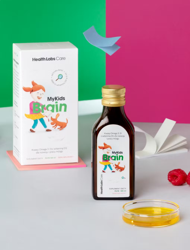 Health Labs Care MyKids Brain Kwasy Omega 3 I 9 Dla Dzieci Z Witaminą D 100ml