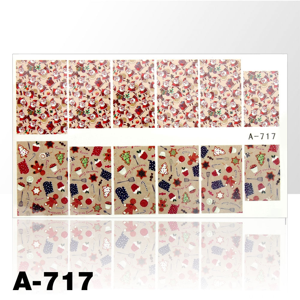 Naklejki Wodne Do Paznokci - Arkusz 9 X 5,5cm - A-717
