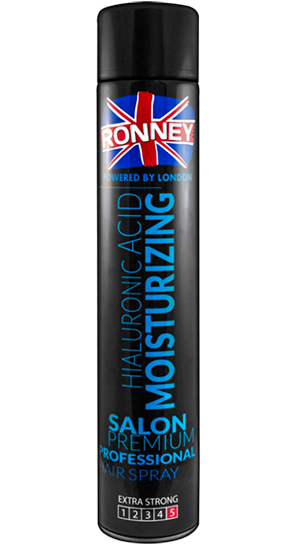 Ronney Nawilżający lakier do włosów Extra Strong z dodatkiem kwasu hialuronowego 750ml