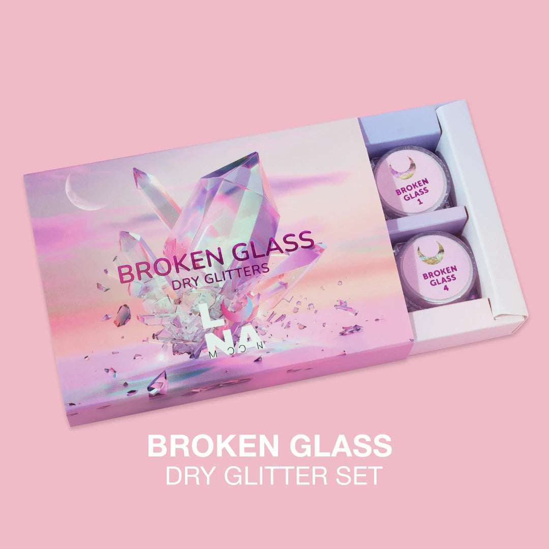 LunaMoon Zestaw Pyłków Do Paznokci Broken Glass 6 Sztuk