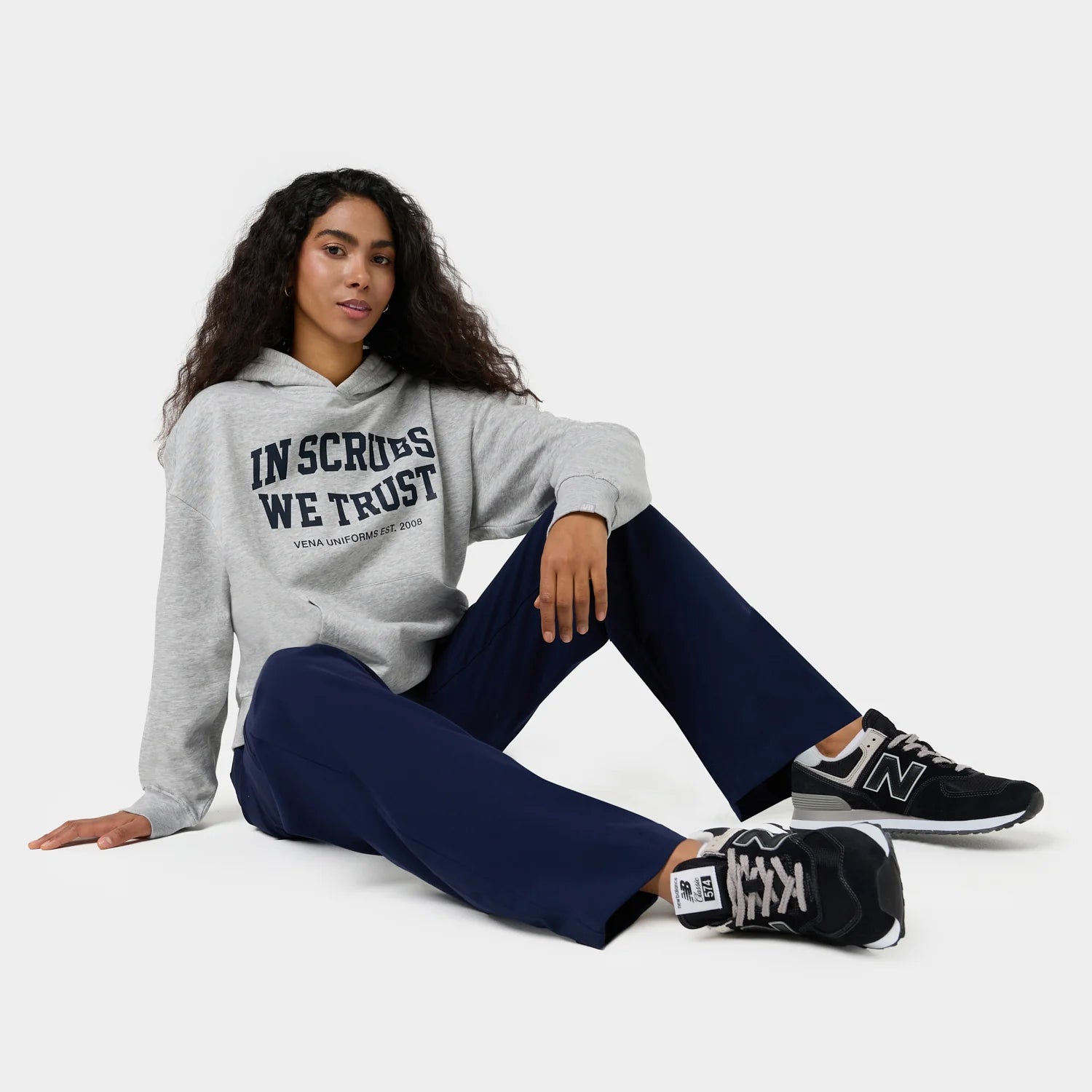 Vena Bluza Z Kapturem GRAY/NAVY