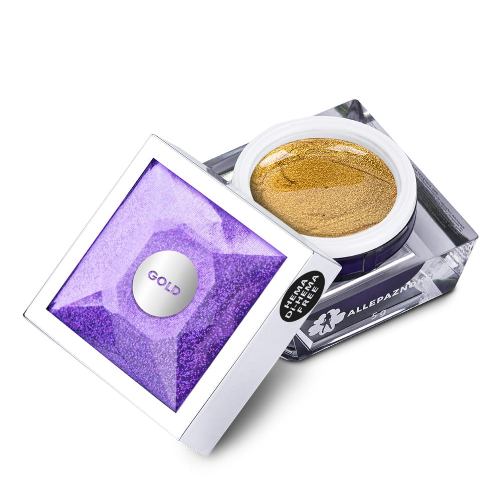 Allepaznokcie Żel Do Zdobień Artistic Gel Paint Gel Ombre Ornamenty Gold Złoty HEMA /Di-HEMA Free 5 G Nr 3