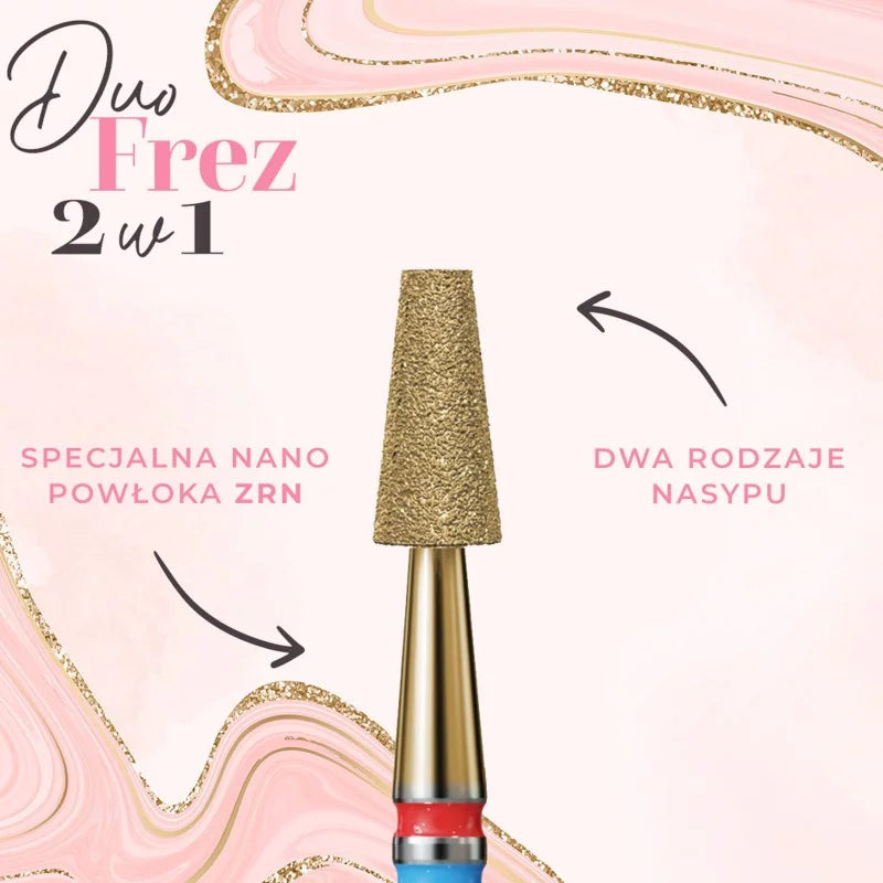 IQ Nails Frez Diamentowy Ścięty Stożek V104.171.FM.031_ZRN 2w1 Duo Frez