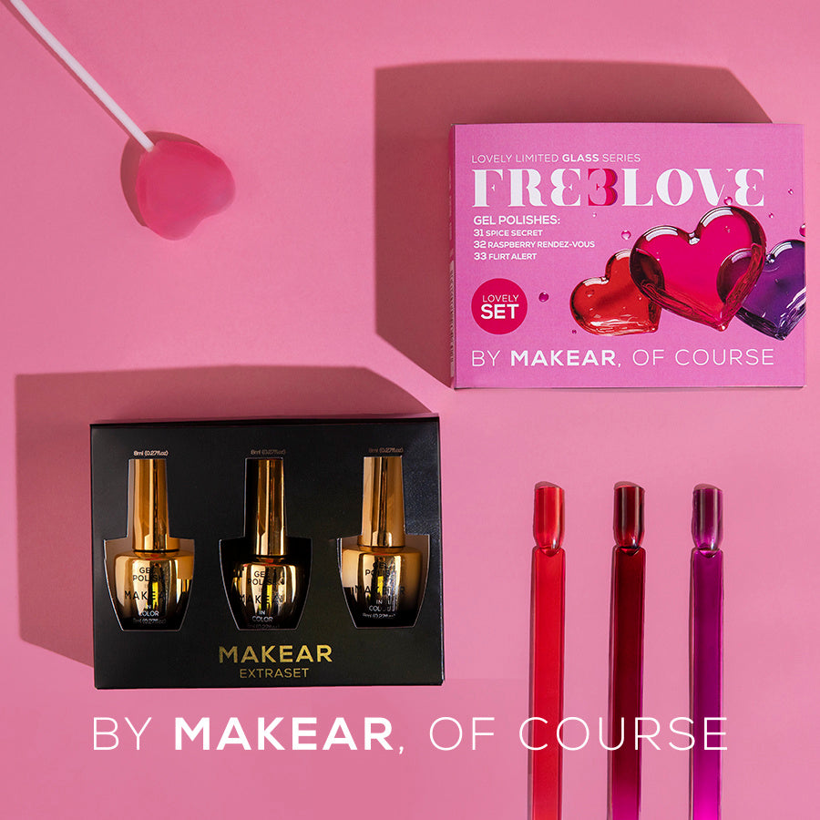 Makear Zestaw Freelove - 3x Lakier Hybrydowy 8ml