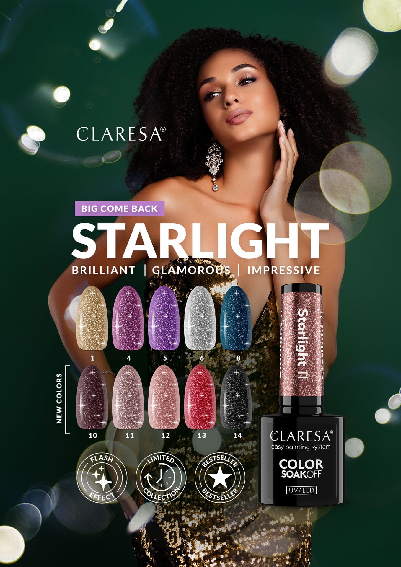 Claresa - Lakier Hybrydowy Starlight 12 -5g