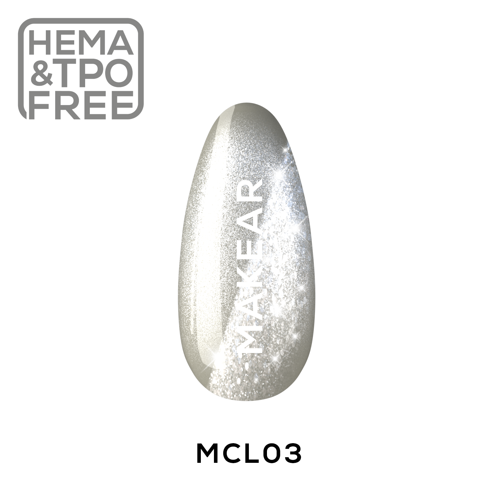 Makear Lakier Hybrydowy MCL03 Silver Purr 8 ml