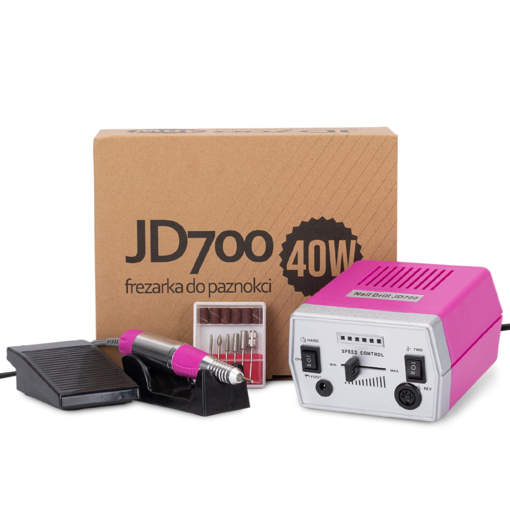 Frezarka Do Paznokci 40W Z Kompletem Frezów JD700 Ciemny Różowy Dark Pink