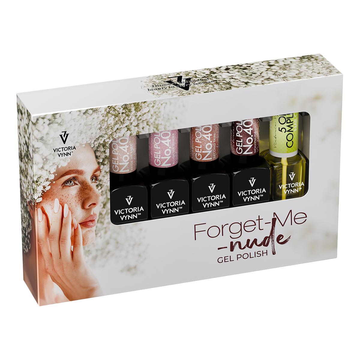 Victoria Vynn Zestaw Lakierów Hybrydowych Forget-Me-Nude 404-407 + 5 Oils Complex 9 ml Gratis