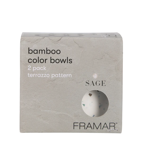 Framar Terrazzo Bamboo Bowls Miski Bambusowe 2 Szt. Neutralna Szałwia - Edycja Limitowana
