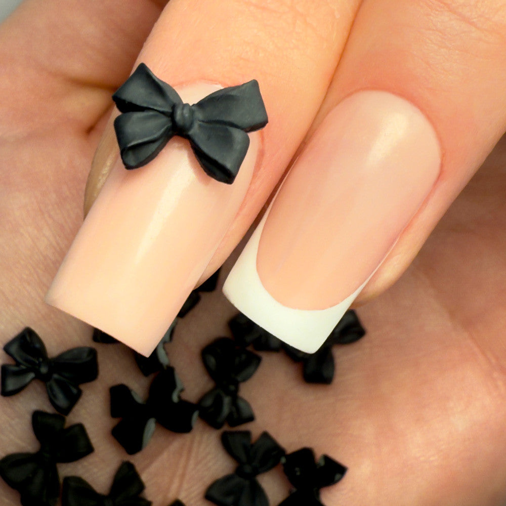 Molly Nails Ozdoby Do Paznokci Kokardki 3D Czarne 100 Szt