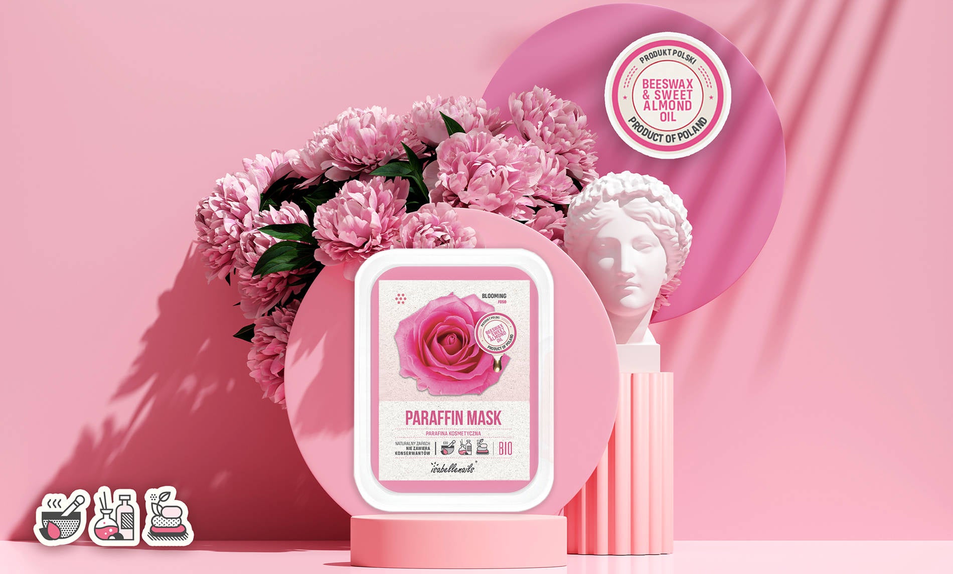 Parafina Kosmetyczna Isabellenails O Zapachu Blooming Rose 500ml