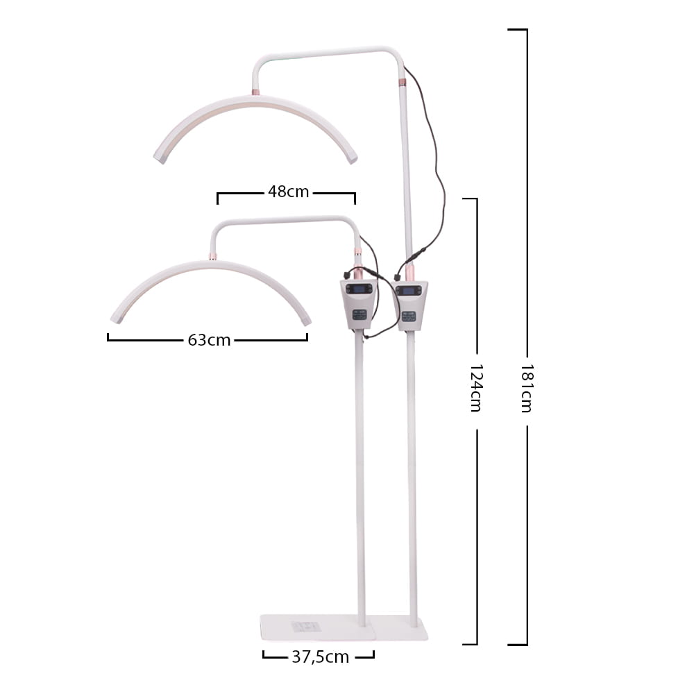Lampa Kosmetyczna LED Łuk 45W Podłogowa Bezcieniowa Biała HQ-U28