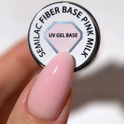 Semilac Baza Do Lakierów Hybrydowych Fiber Base Pink Milk 7 Ml
