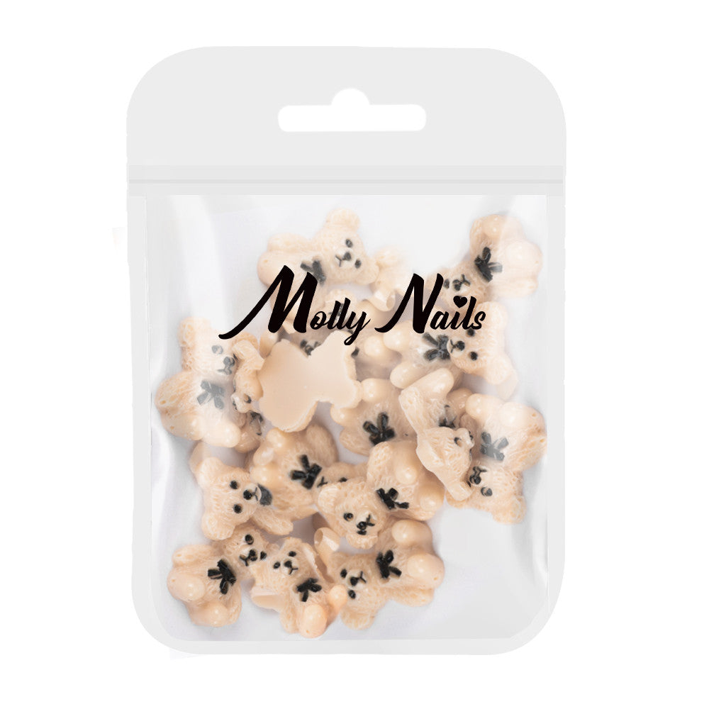 Molly Nails Ozdoby Do Paznokci Misie 3D Brązowe 20 Szt